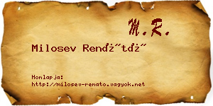 Milosev Renátó névjegykártya